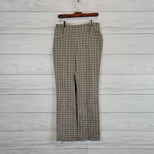 SOHO Apparel Plaid Flare Leg Pull-on Casual Pants Womens Size M